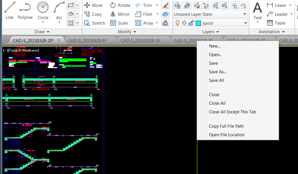 file tabs contextual menu